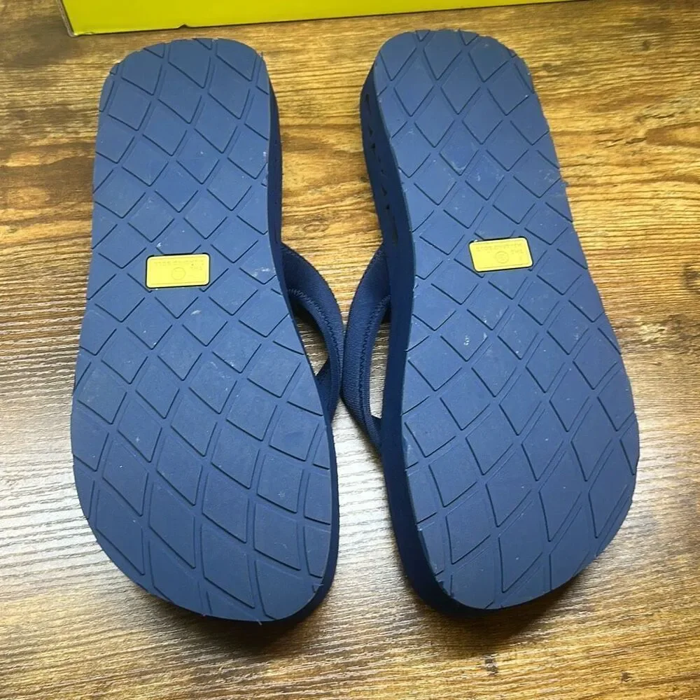 The Healing Sole Sandals Mens 10.5 Navy Comfort Flip Flop Plantar Slip On Origin